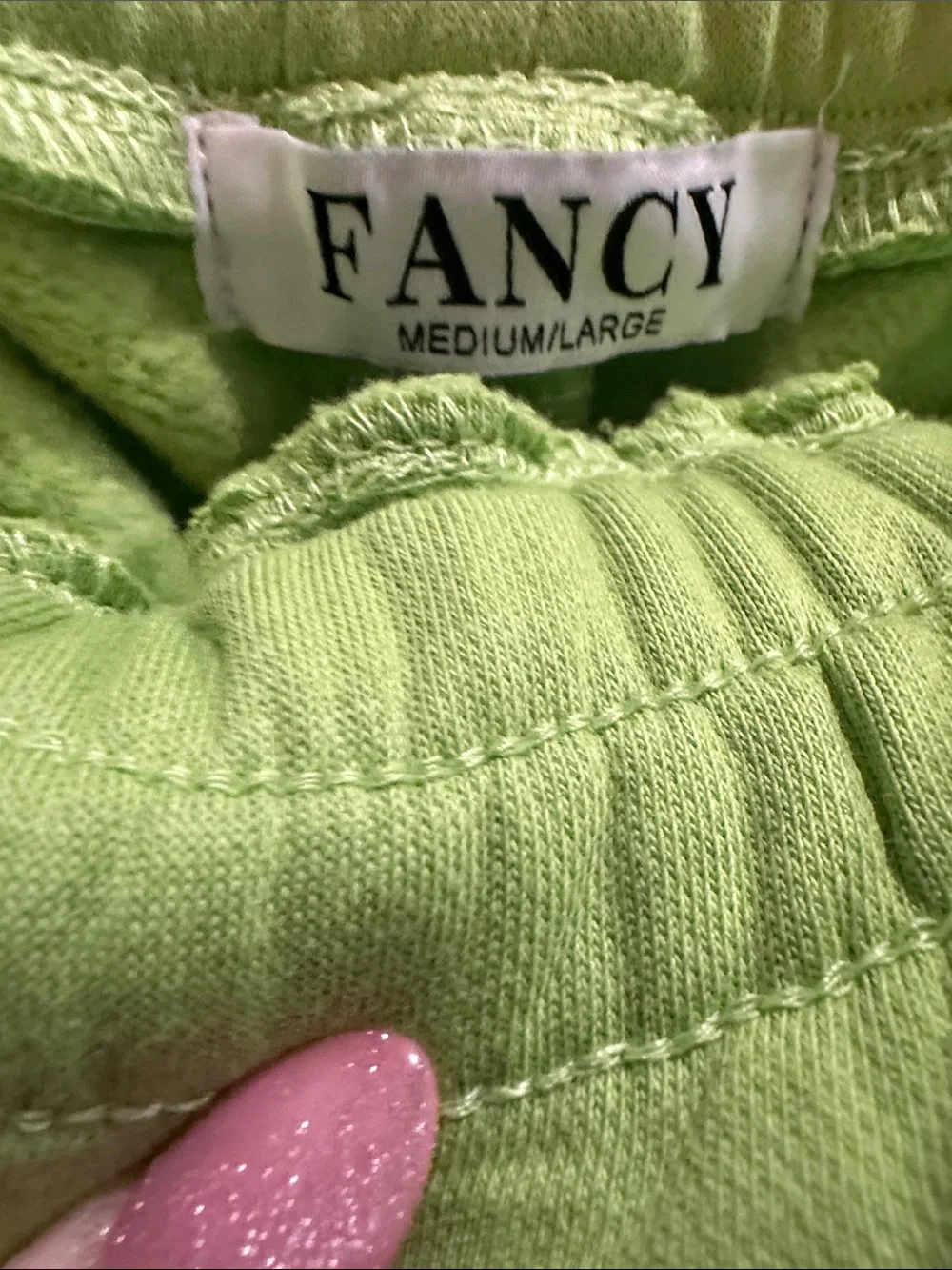 FANCY Lime Green Striped Women’s Set - Short Sleeve & Shorts - Picture 4 of 5